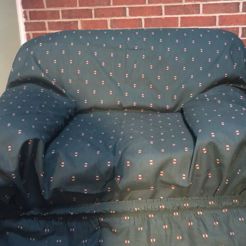 2 piece arm chair slipcover hunter green small print grand millennial